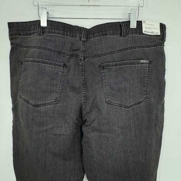 Eddie Bauer jeans 20 flannel lined boyfriend straight mid rise gray straight NEW - Picture 4 of 11
